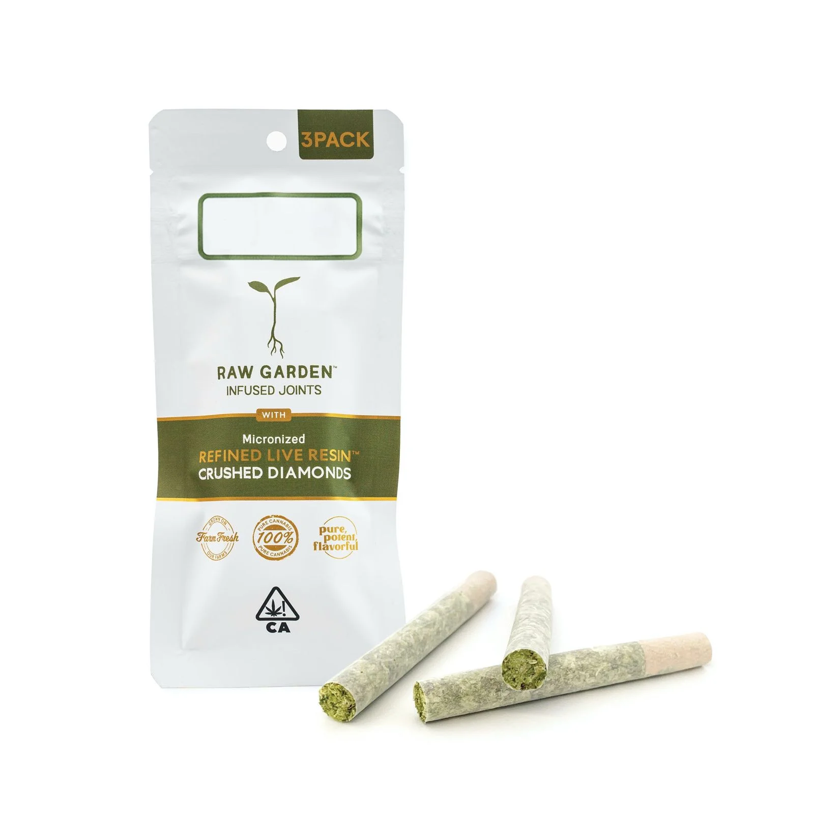 Crushed Diamond Infused Preroll's - 1.5g | 3 J's Per Pack x 0.5g ea - Image 1